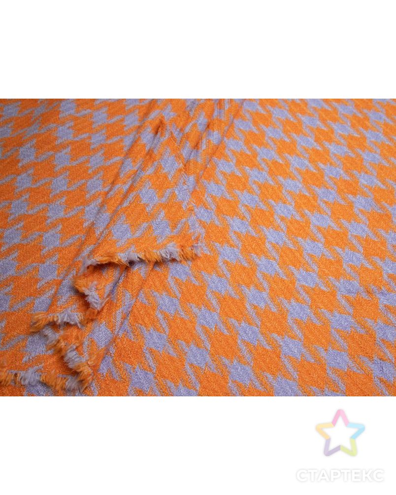 Двухсторонняя костюмная ткань в крупную гусиную лапку, цвет оранжево-лиловый арт. ГТ-7525-1-ГТ-17-9410-5-21-3 5