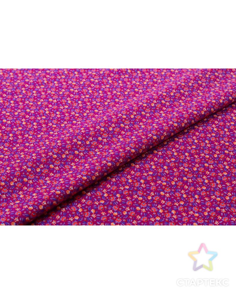 Креп с небольшими цветочками на фиолетовом фоне арт. ГТ-5957-1-ГТ-18-7690-10-21-1
