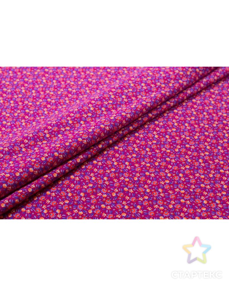 Креп с небольшими цветочками на фиолетовом фоне арт. ГТ-5957-1-ГТ-18-7690-10-21-1 6