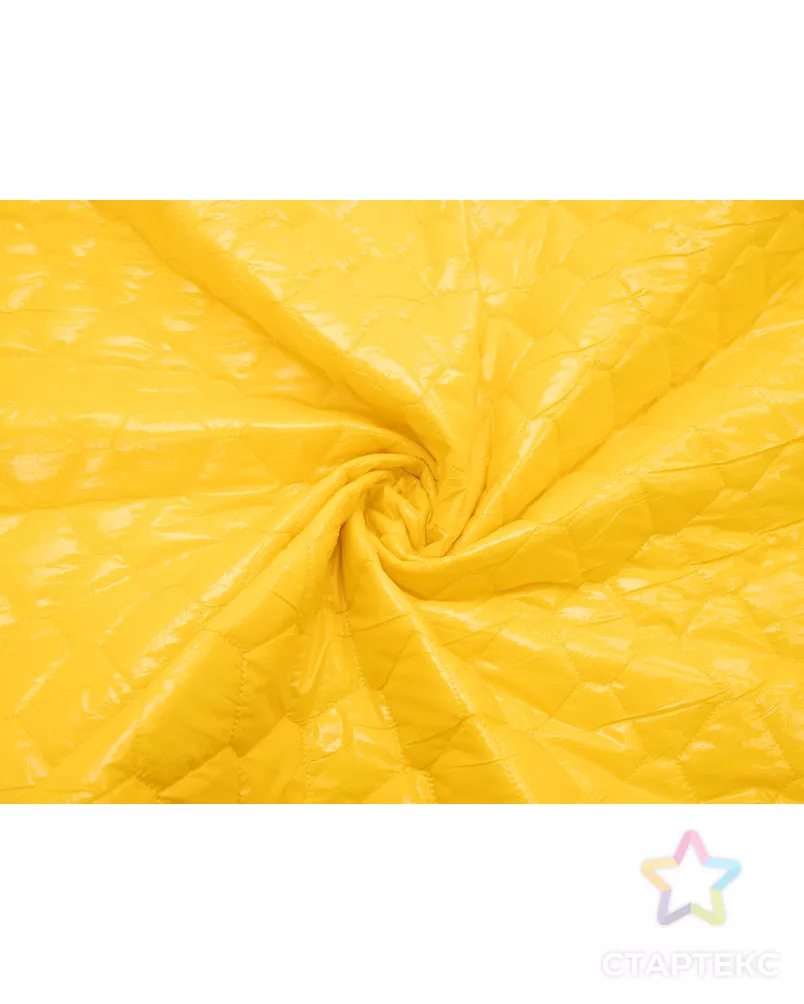 Курточная ткань, стежка соты, желтый цвет арт. ГТ-7970-1-ГТ-20-9782-1-9-1 - рис. 1