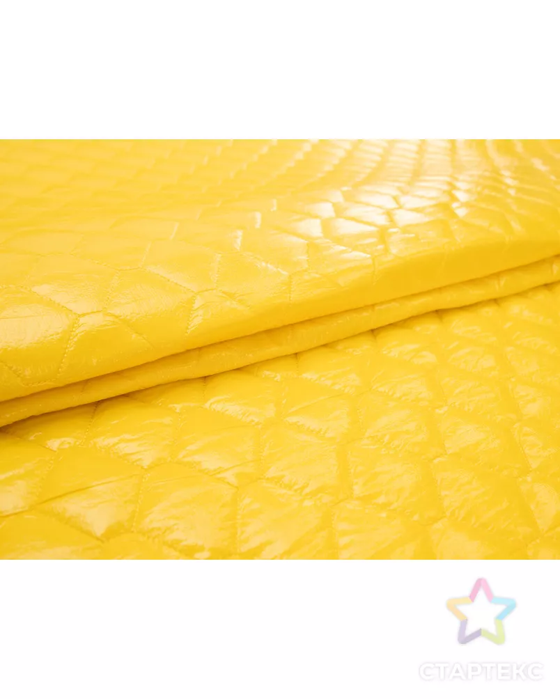 Курточная ткань, стежка соты, желтый цвет арт. ГТ-7970-1-ГТ-20-9782-1-9-1 - рис. 2