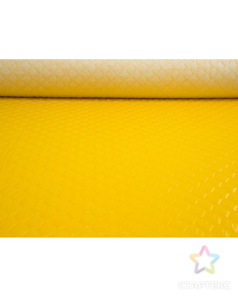 Курточная ткань, стежка соты, желтый цвет арт. ГТ-7970-1-ГТ-20-9782-1-9-1 4