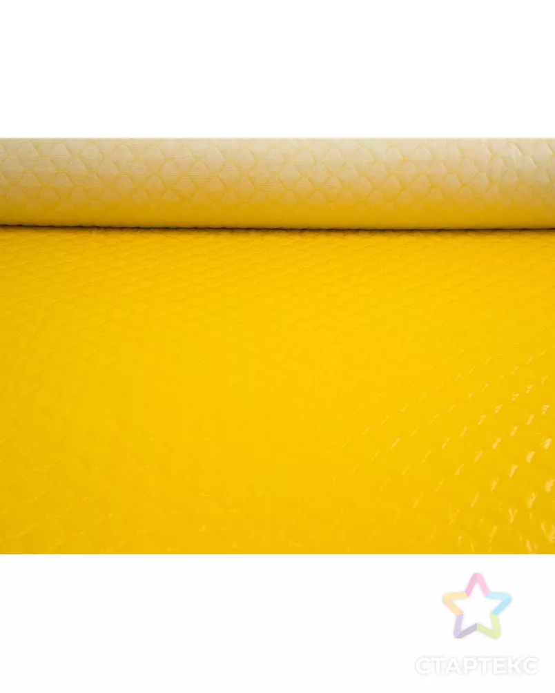 Курточная ткань, стежка соты, желтый цвет арт. ГТ-7970-1-ГТ-20-9782-1-9-1 - рис. 4