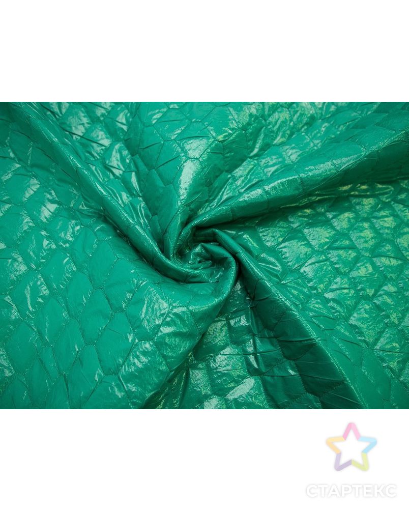 Курточная ткань, стежка соты, зеленый цвет арт. ГТ-7971-1-ГТ-20-9783-1-10-1 1