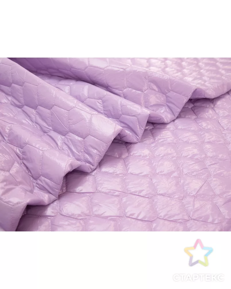 Курточная ткань, стежка соты, лиловый цвет арт. ГТ-7974-1-ГТ-20-9786-1-18-1 - рис. 3