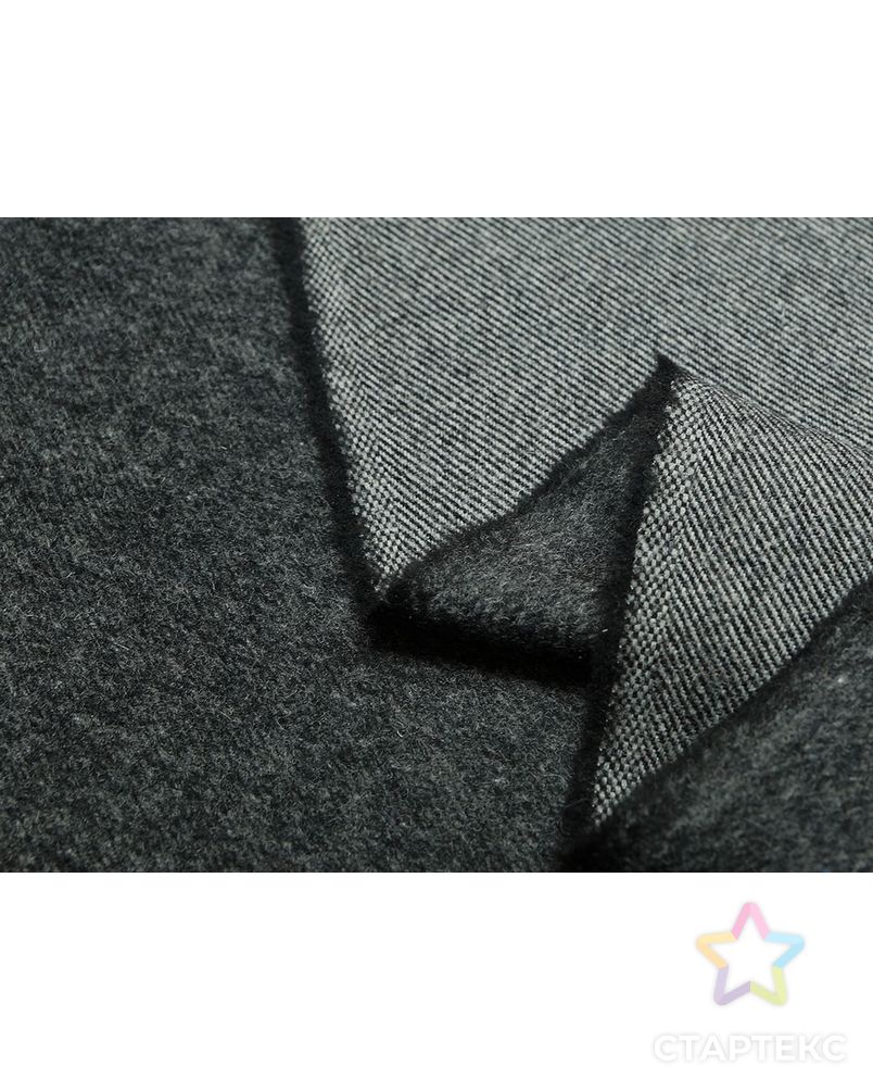 Ткань пальтовая, чёрно-белый рубчик по диагонали арт. ГТ-11-1-ГТ0020127