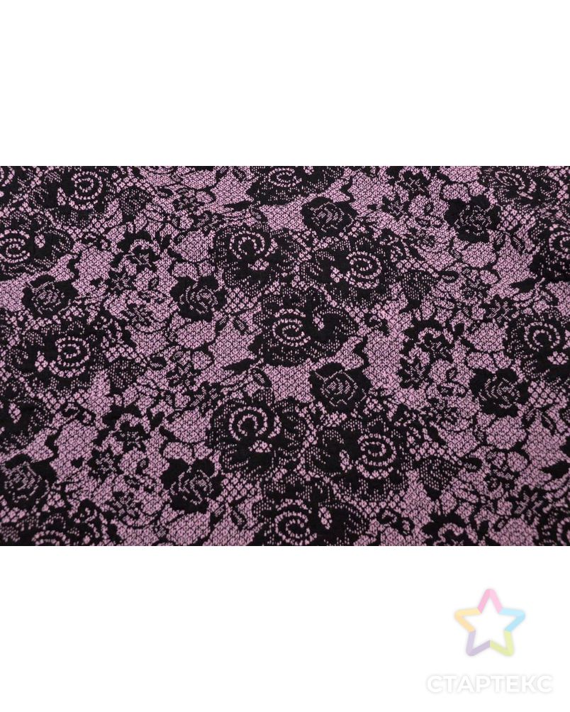 Ткань трикотаж, ярко-фиолетовый цветочный раскрас арт. ГТ-52-1-ГТ0020319