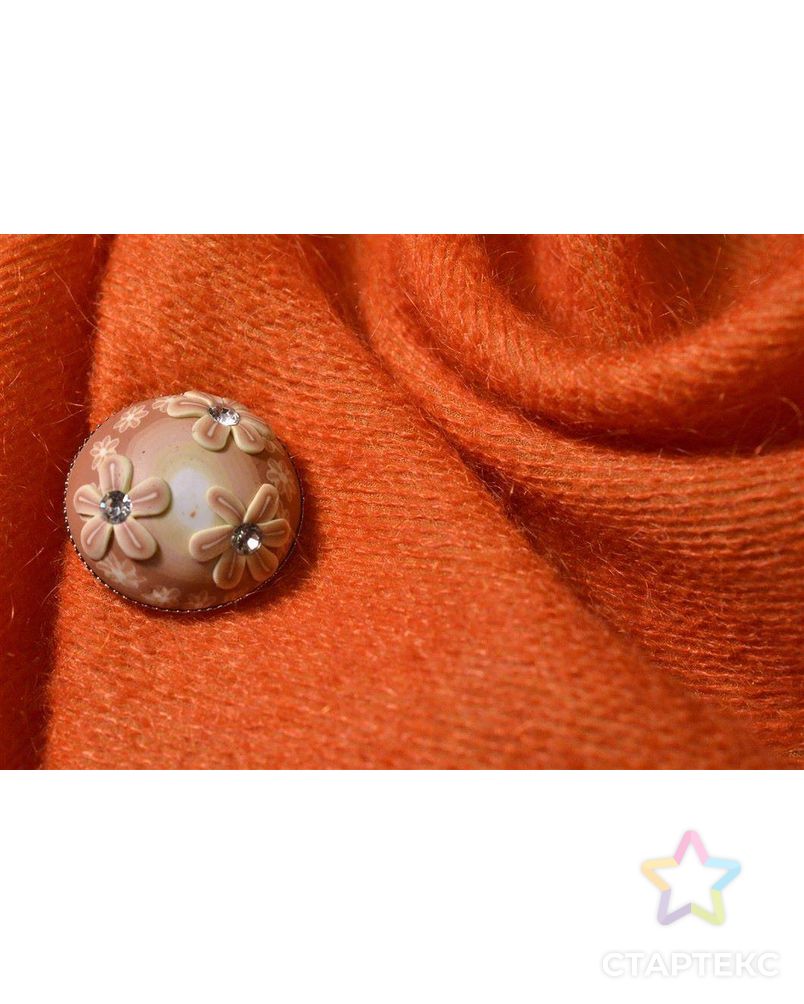 Ткань костюмная с ворсом цвета оранжевого пламени арт. ГТ-174-1-ГТ0021076 3