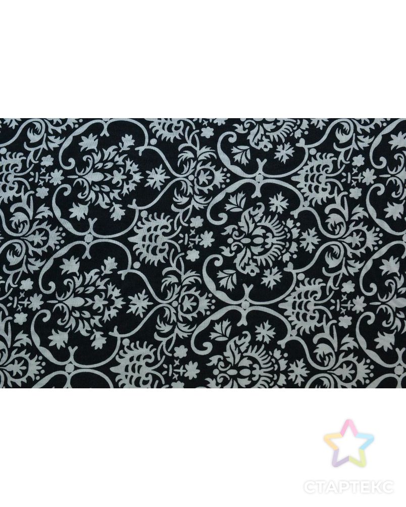 Ткань штапель, цвет черно-белый в стиле "Барокко" арт. ГТ-253-1-ГТ0021545 2
