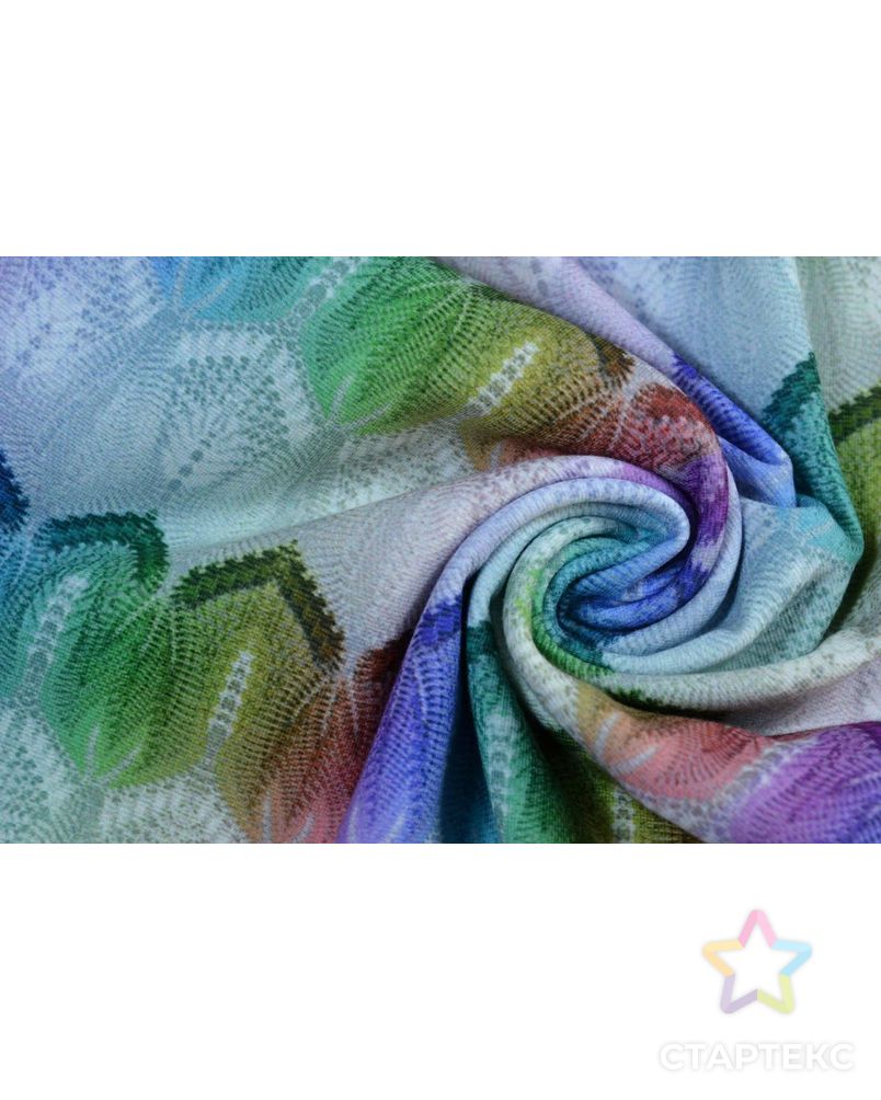 Ткань трикотажная плательная, цвет: имитация цветного гипюра арт. ГТ-274-1-ГТ0021596 1