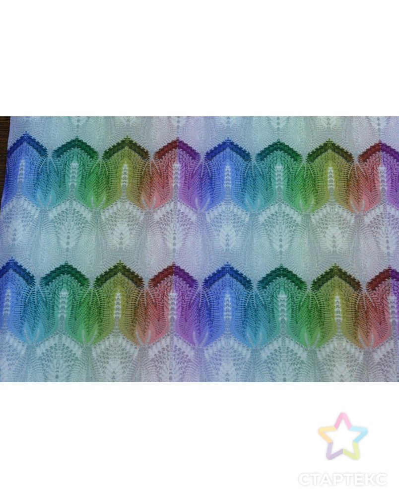 Ткань трикотажная плательная, цвет: имитация цветного гипюра арт. ГТ-274-1-ГТ0021596 2