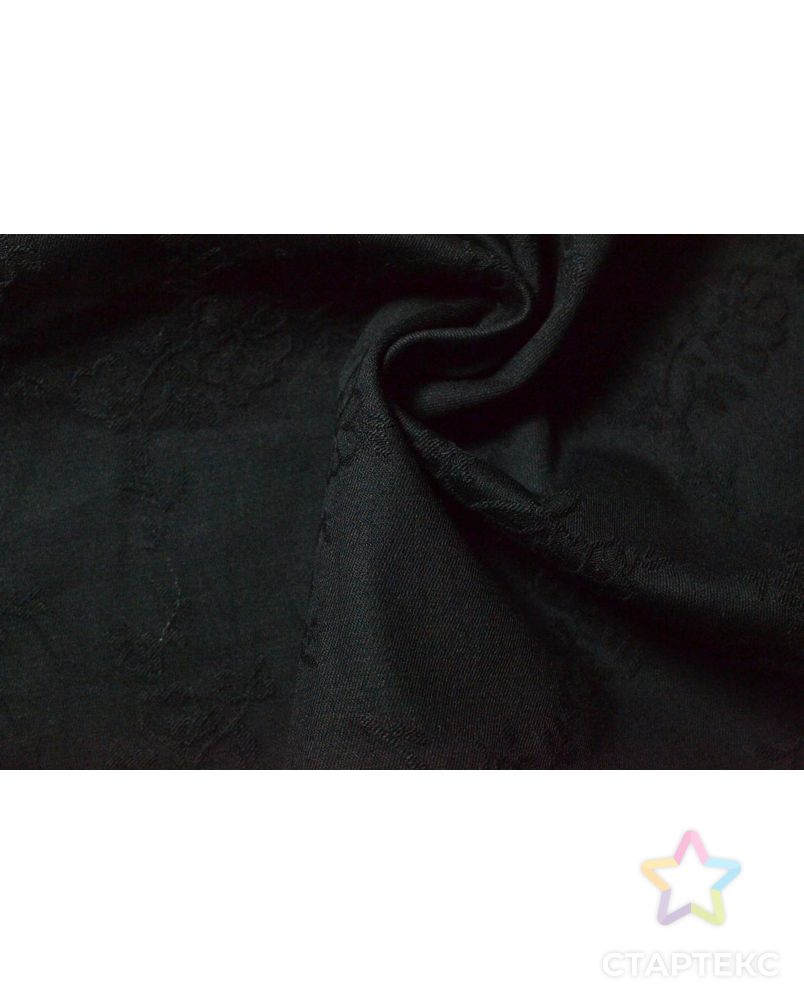 Ткань костюмная хлопковая, цвет: на черном фоне ажурные цветы арт. ГТ-408-1-ГТ0021896