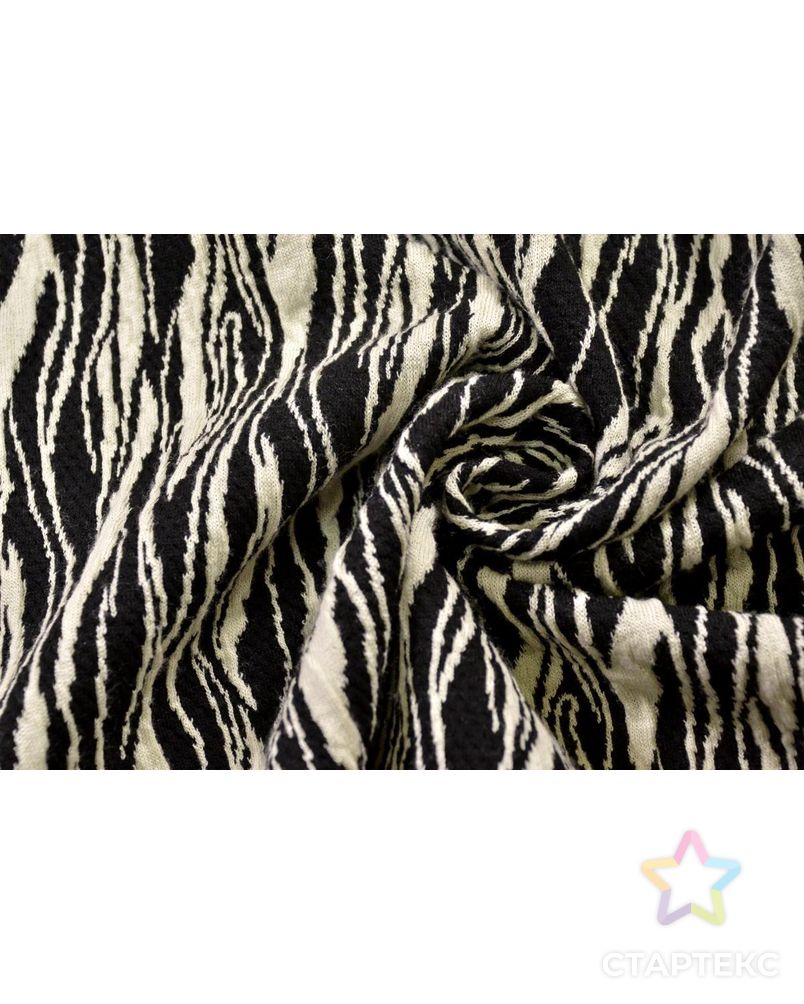 Ткань трикотаж цвет пестрая черно-белая расцветка зебра арт. ГТ-545-1-ГТ0023140