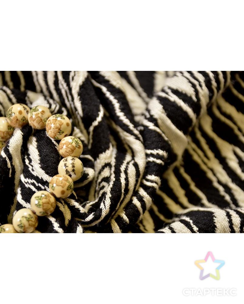 Ткань трикотаж цвет пестрая черно-белая расцветка зебра арт. ГТ-545-1-ГТ0023140 3