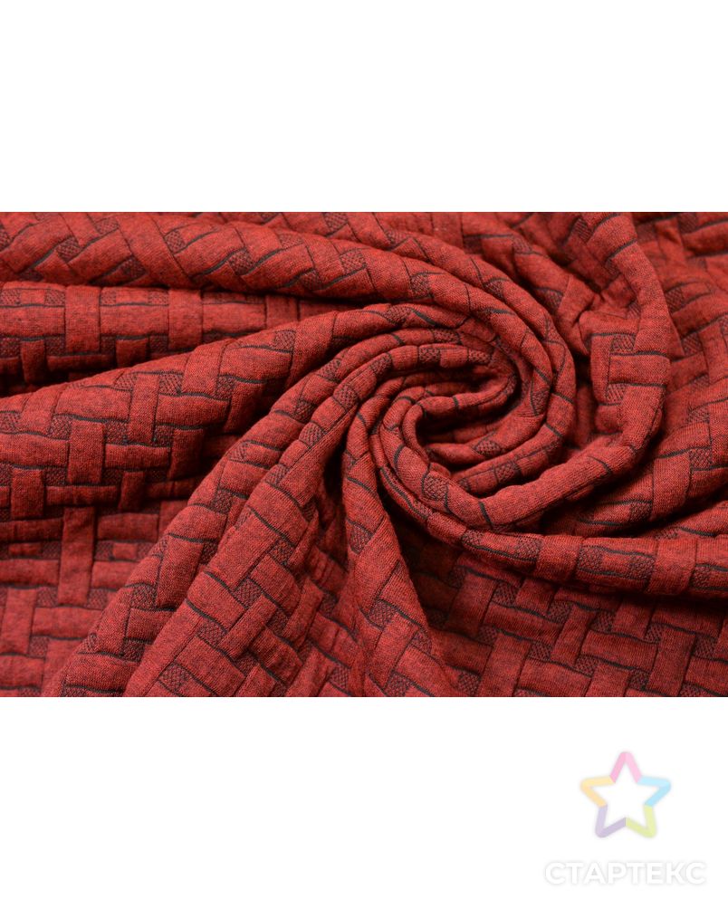 Ткань трикотажная с имитацией плетения, цвет: бургундия арт. ГТ-568-1-ГТ0023185