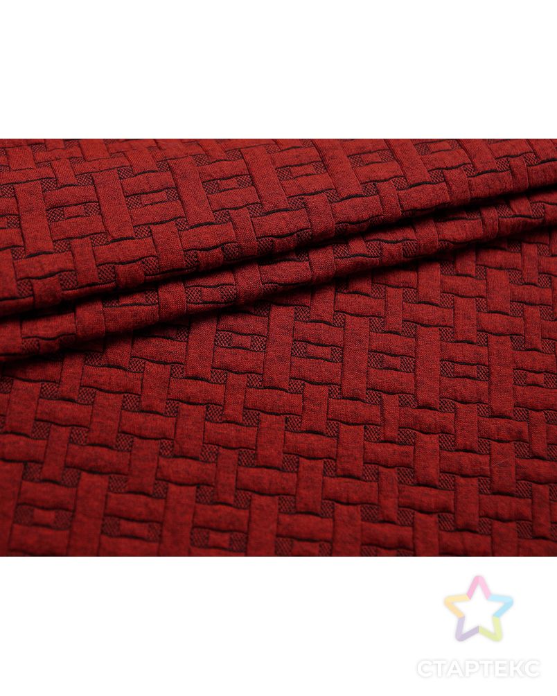 Ткань трикотажная с имитацией плетения, цвет: бургундия арт. ГТ-568-1-ГТ0023185 2