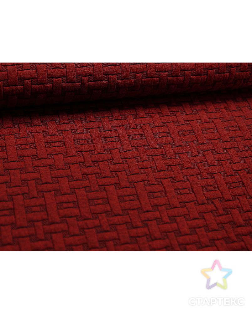 Ткань трикотажная с имитацией плетения, цвет: бургундия арт. ГТ-568-1-ГТ0023185 6