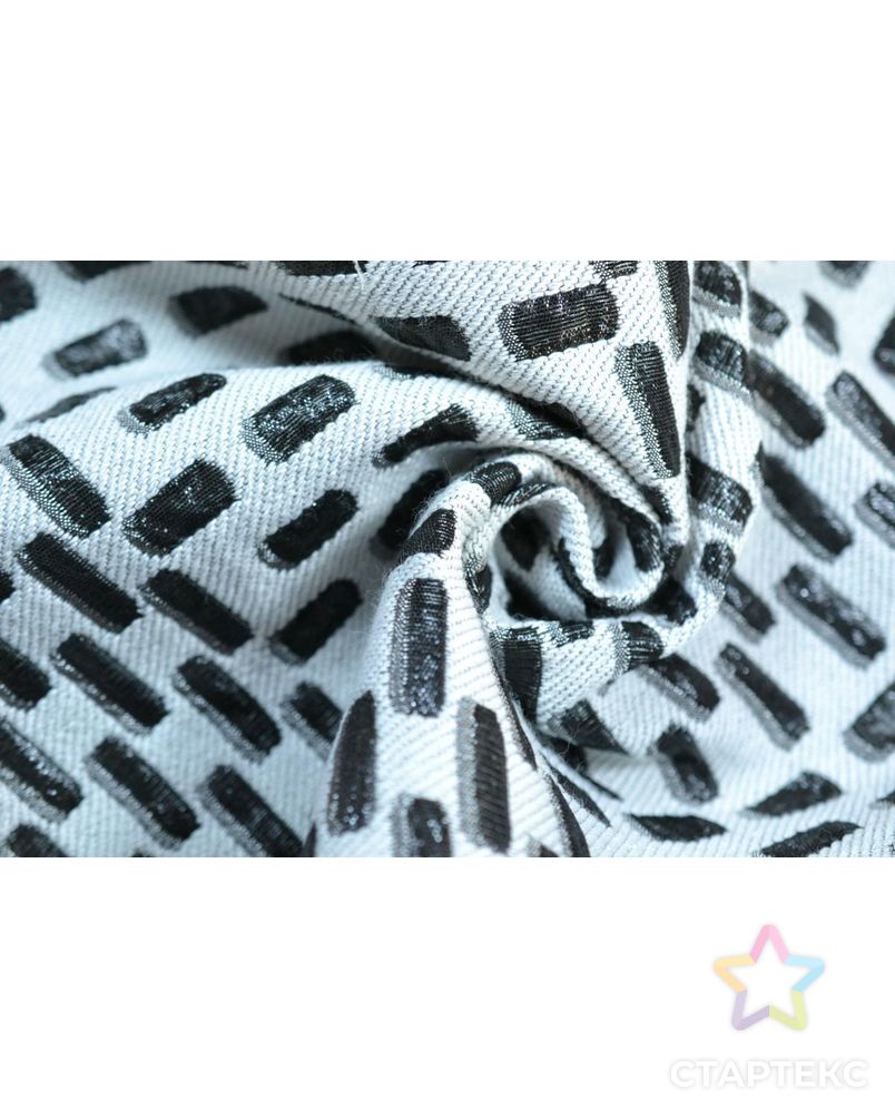 Ткань жаккард, цвет: серо-графитовые штрихи на белом фоне арт. ГТ-605-1-ГТ0023301 1