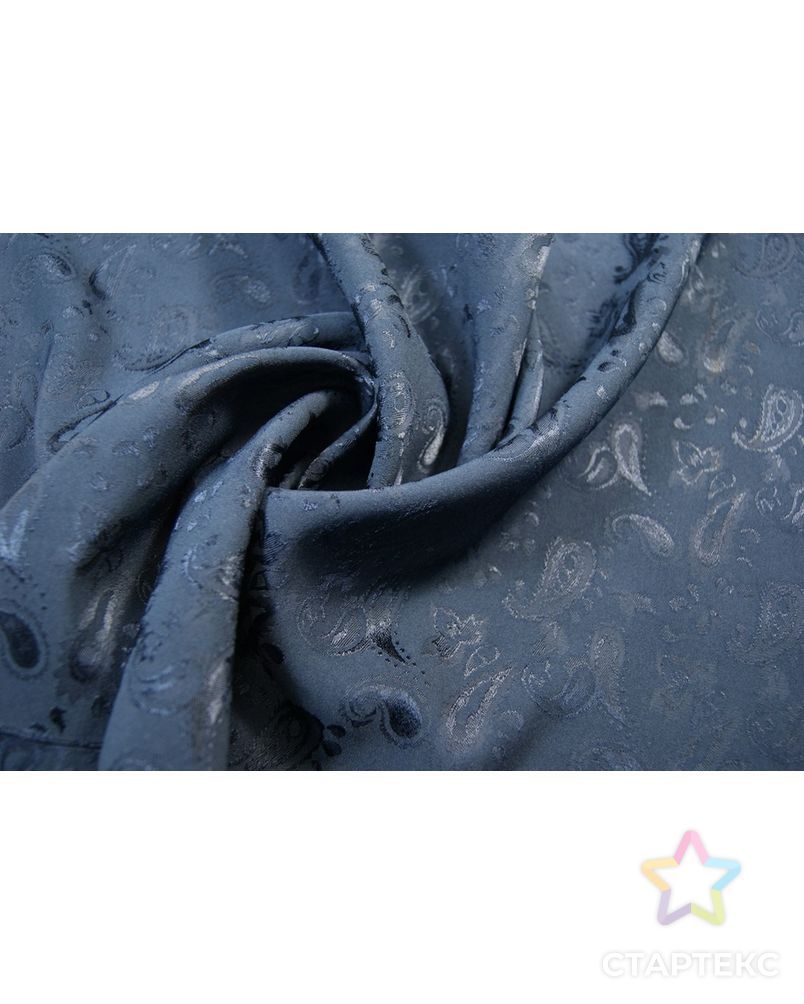 Ткань жаккард с оригинальным орнаментным узором, цвет: глубокий синий арт. ГТ-628-1-ГТ0023722