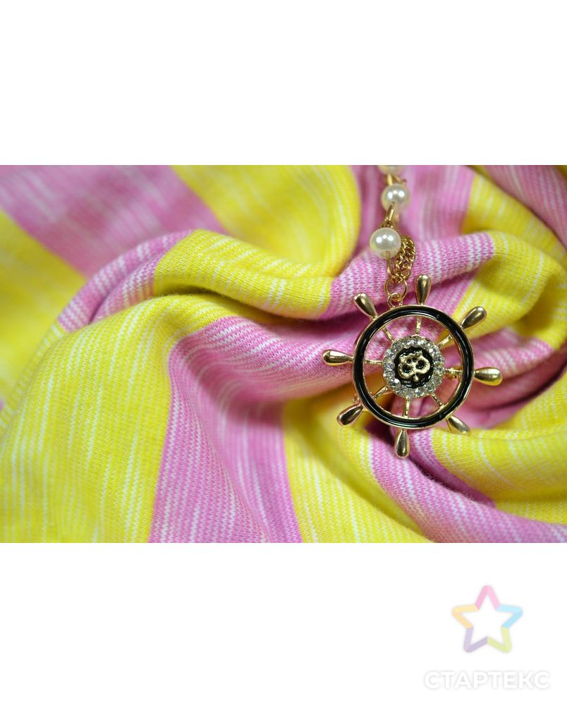 Ткань трикотаж, цвет: желто-розовая полоска арт. ГТ-641-1-ГТ0023842 3