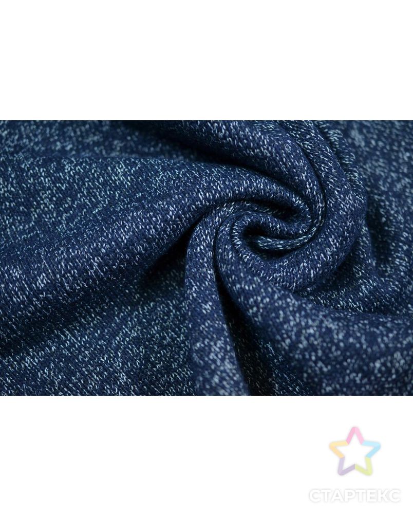Ткань трикотаж, цвет: темно-синий меланж с серебристыми вкраплениями арт. ГТ-651-1-ГТ0023852