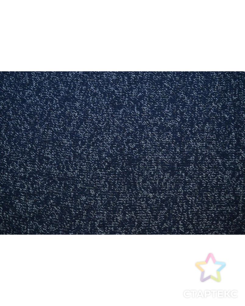 Ткань трикотаж, цвет: темно-синий меланж с серебристыми вкраплениями арт. ГТ-651-1-ГТ0023852 2