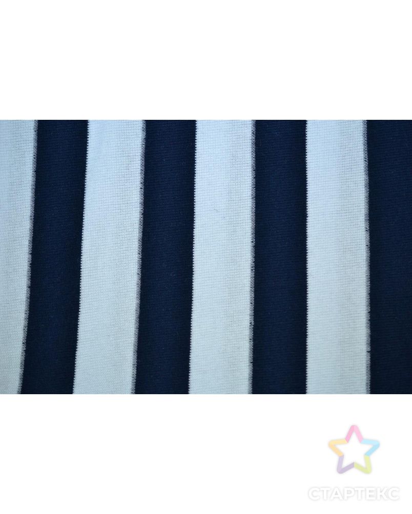 Ткань трикотаж, цвет: темно-синяя и белая полоска арт. ГТ-652-1-ГТ0023853