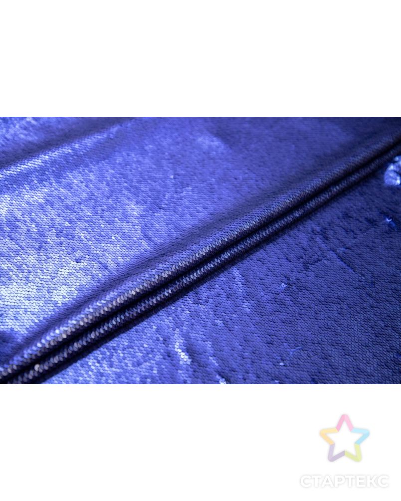 Ткань плательная с пайетками-перевертышами, синего цвета арт. ГТ-6908-1-ГТ-25-8744-1-30-1 2
