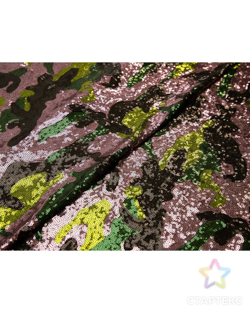 Ткань плательная с пайетками с абстрактным рисунком в розово-зеленых тонах арт. ГТ-8113-1-ГТ-25-9926-16-21-1 6