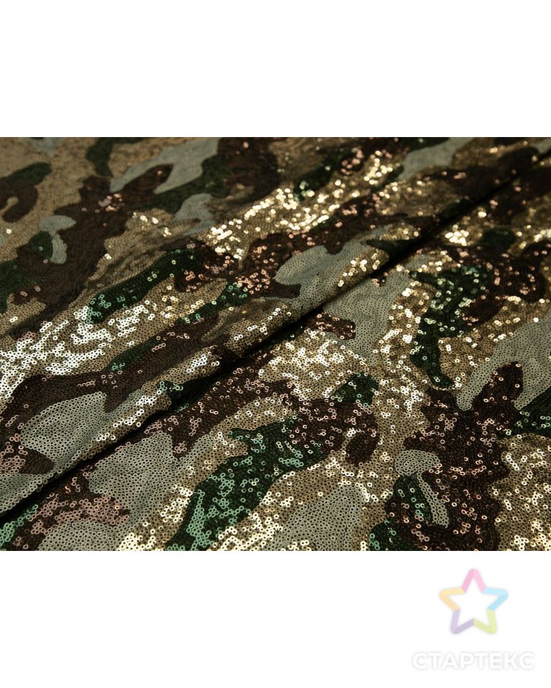 Ткань плательная с пайетками с абстрактным рисунком в зелено-коричневых тонах арт. ГТ-8114-1-ГТ-25-9930-16-21-1 6
