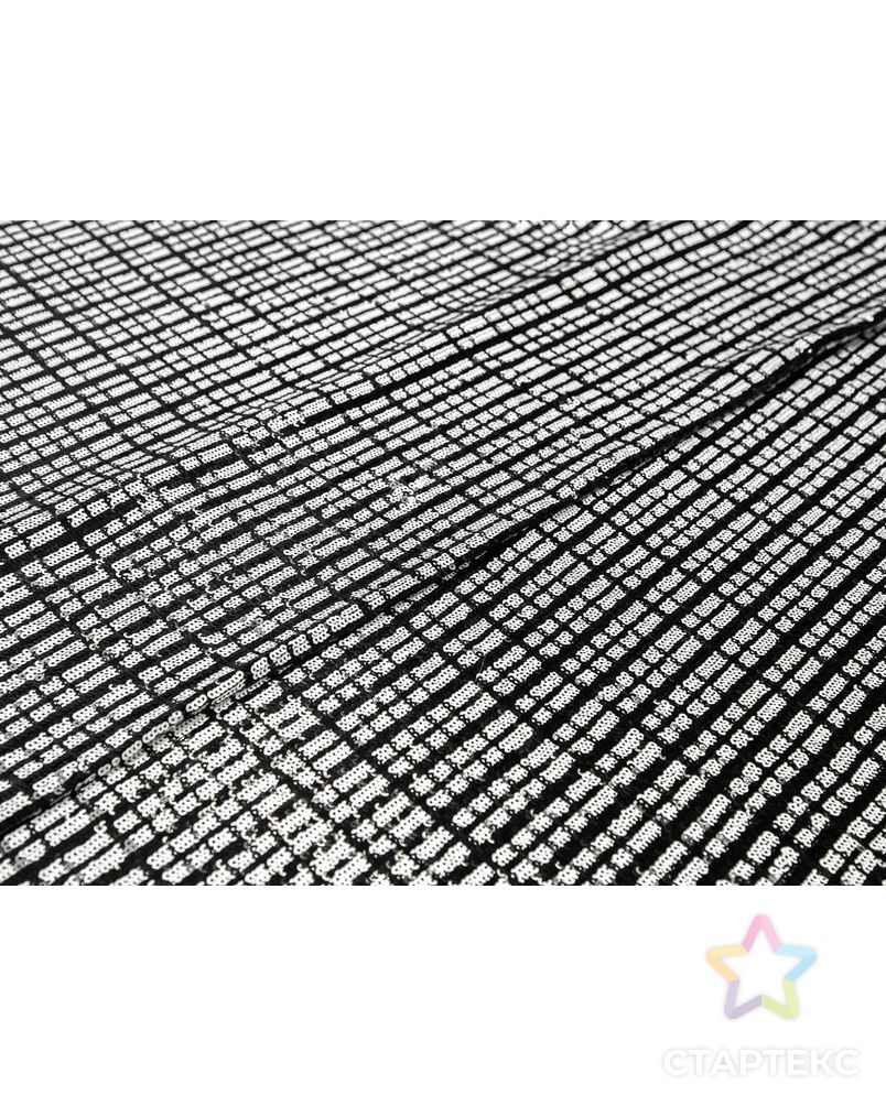 Ткань плательная с пайетками в клетку, цвет черно-белый арт. ГТ-8281-1-ГТ-25-9933-4-37-1 6