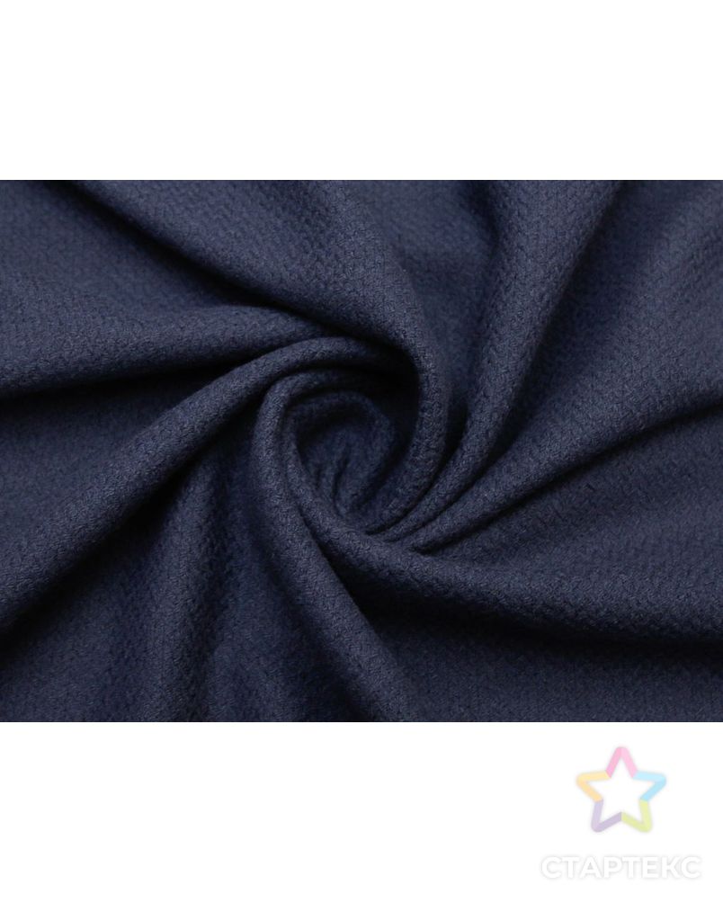 Двухсторонняя пальтовая ткань с вязанной фактурой, цвет темно-синий арт. ГТ-8765-1-ГТ-26-10400-1-30-1 1