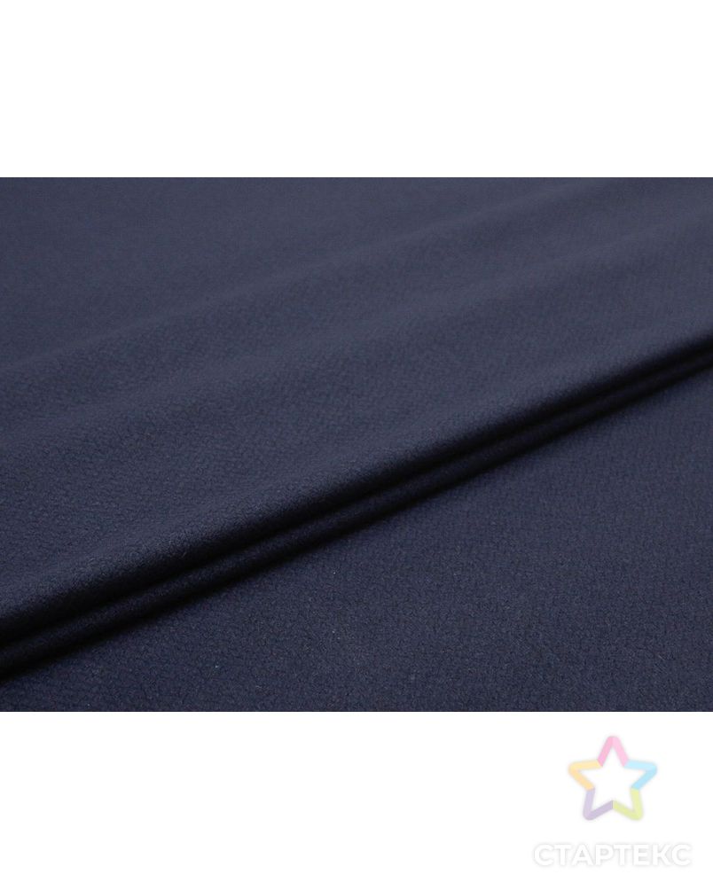 Двухсторонняя пальтовая ткань с вязанной фактурой, цвет темно-синий арт. ГТ-8765-1-ГТ-26-10400-1-30-1 2