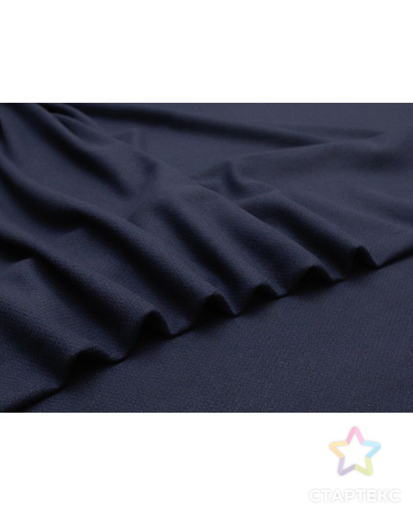 Двухсторонняя пальтовая ткань с вязанной фактурой, цвет темно-синий арт. ГТ-8765-1-ГТ-26-10400-1-30-1 3