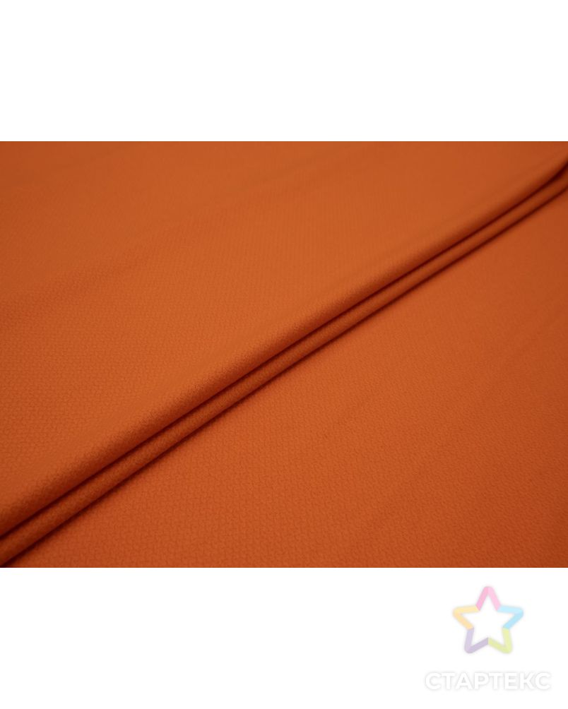 Двухсторонняя пальтовая ткань с вязанной фактурой, цвет оранжевый арт. ГТ-8500-1-ГТ-26-10409-1-24-1 2