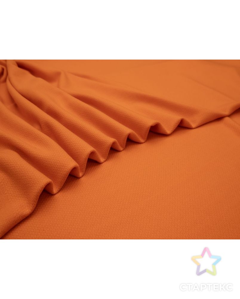 Двухсторонняя пальтовая ткань с вязанной фактурой, цвет оранжевый арт. ГТ-8500-1-ГТ-26-10409-1-24-1 3