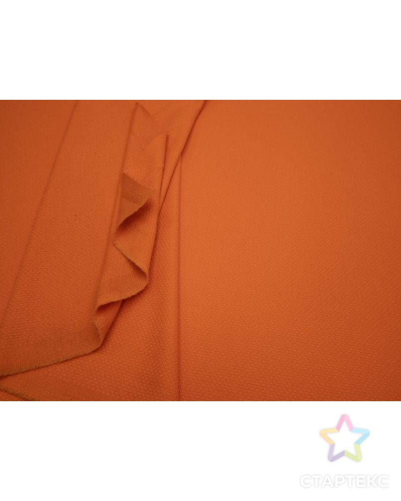 Двухсторонняя пальтовая ткань с вязанной фактурой, цвет оранжевый арт. ГТ-8500-1-ГТ-26-10409-1-24-1 5