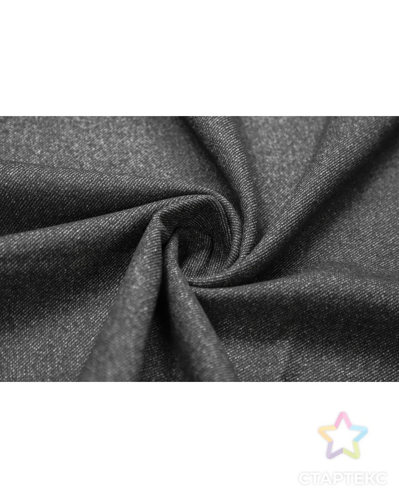 Двухслойная пальтовая ткань с диагональной полоской, цвет черно-серый арт. ГТ-6513-1-ГТ-26-8288-6-21-1 1