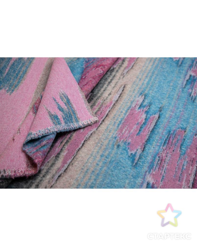 Двухсторонняя пальтовая ткань с абстрактным рисунком, цвет розово-голубой арт. ГТ-6617-1-ГТ-26-8414-16-21-1 5