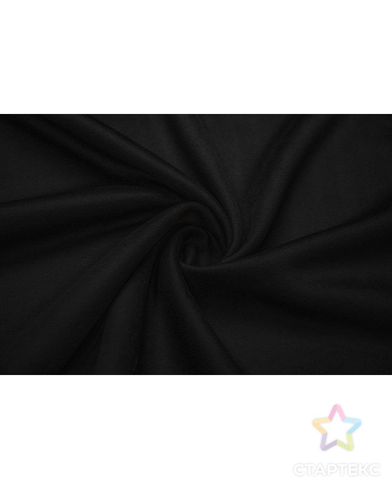 Двухсторонняя пальтовая ткань с флисовой поверхностью, чёрного цвета арт. ГТ-6802-1-ГТ-26-8645-1-38-1 1