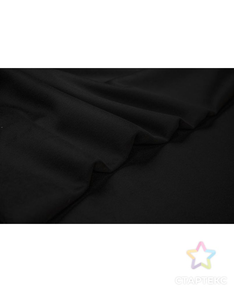Двухсторонняя пальтовая ткань с флисовой поверхностью, чёрного цвета арт. ГТ-6802-1-ГТ-26-8645-1-38-1 3