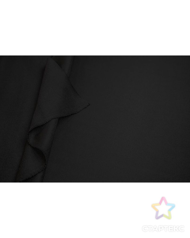 Двухсторонняя пальтовая ткань с флисовой поверхностью, чёрного цвета арт. ГТ-6802-1-ГТ-26-8645-1-38-1 5