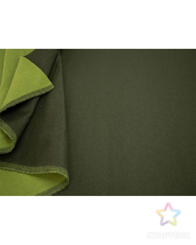 Пальтовая 2х слойная  ткань, цвет зеленый и темно-зеленый арт. ГТ-8007-1-ГТ-26-9847-1-10-1 5