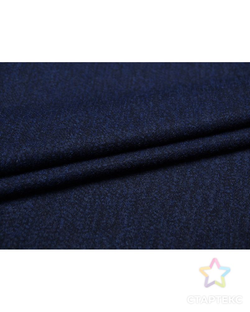 Буклированная 2х сторонняя пальтовая ткань, синий меланж (442 гр/м2) арт. ГТ-3651-1-ГТ0000262 2