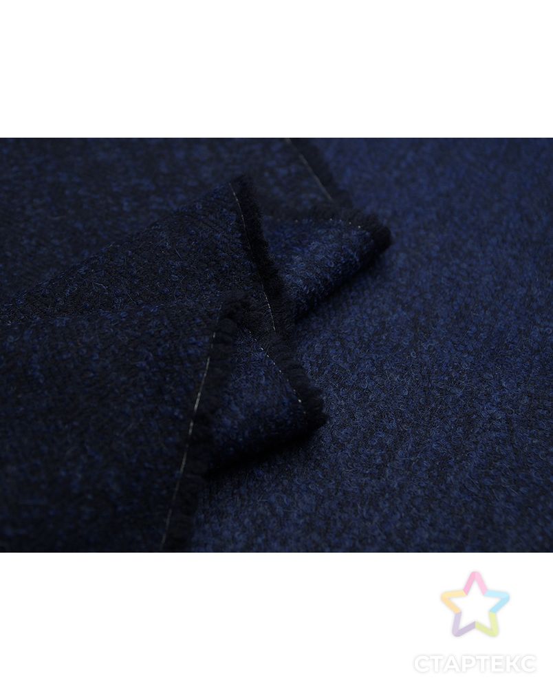 Буклированная 2х сторонняя пальтовая ткань, синий меланж (442 гр/м2) арт. ГТ-3651-1-ГТ0000262