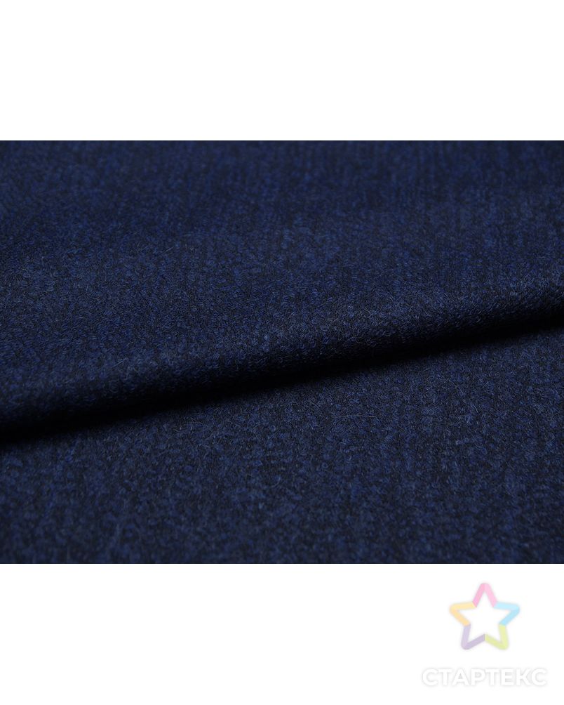 Буклированная 2х сторонняя пальтовая ткань, синий меланж (442 гр/м2) арт. ГТ-3651-1-ГТ0000262