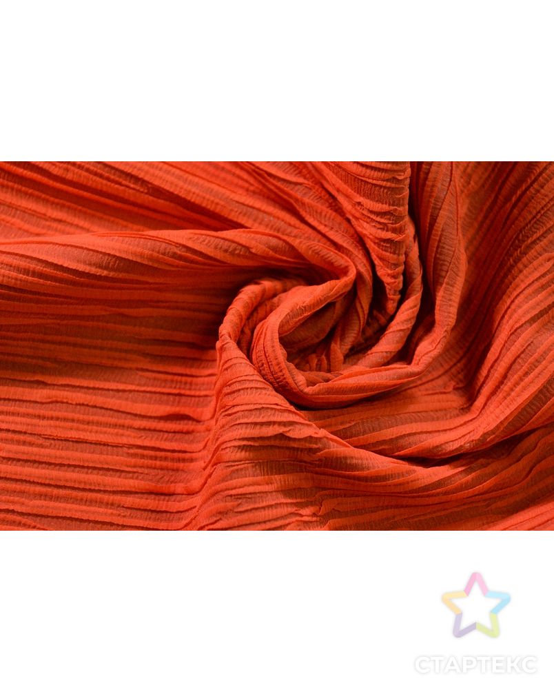 Ткань шелковая с эффектом сжатия, оранжевый цвет каньона Вермиллион арт. ГТ-929-1-ГТ0027206 1