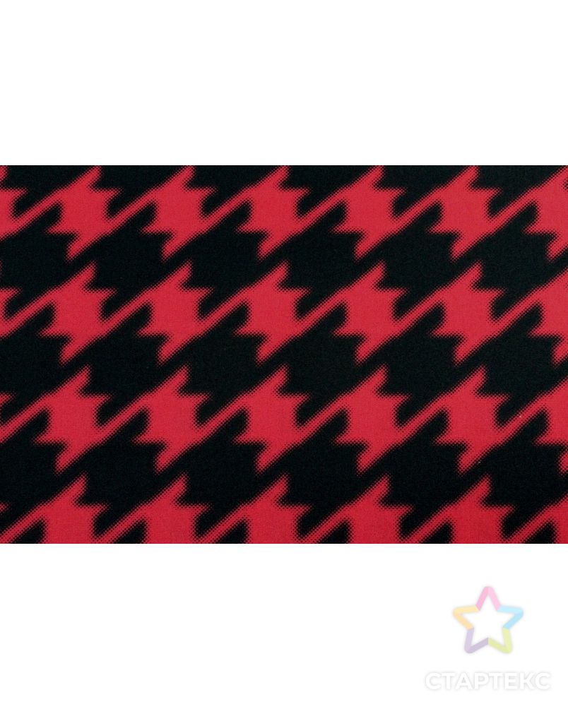 Шелк черно-красного цвета в крупную гусиную лапку арт. ГТ-937-1-ГТ0027328 2