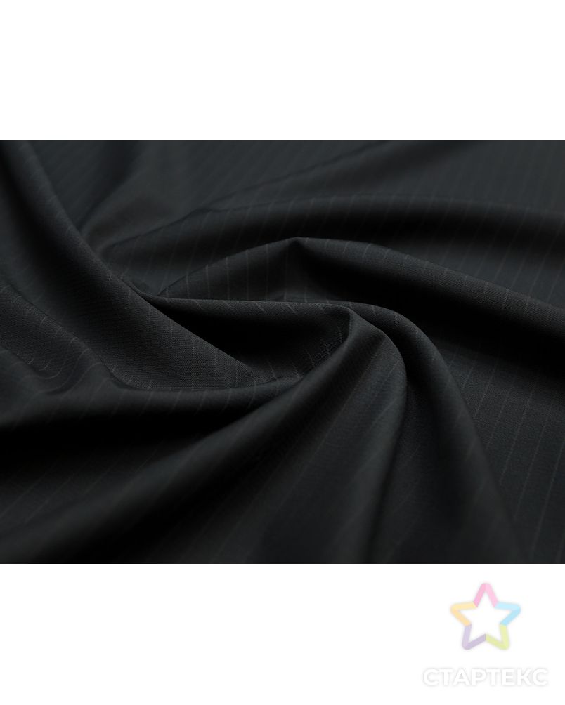 Изысканная черная костюмная ткань в текстурную полоску арт. ГТ-3663-1-ГТ0000274 1