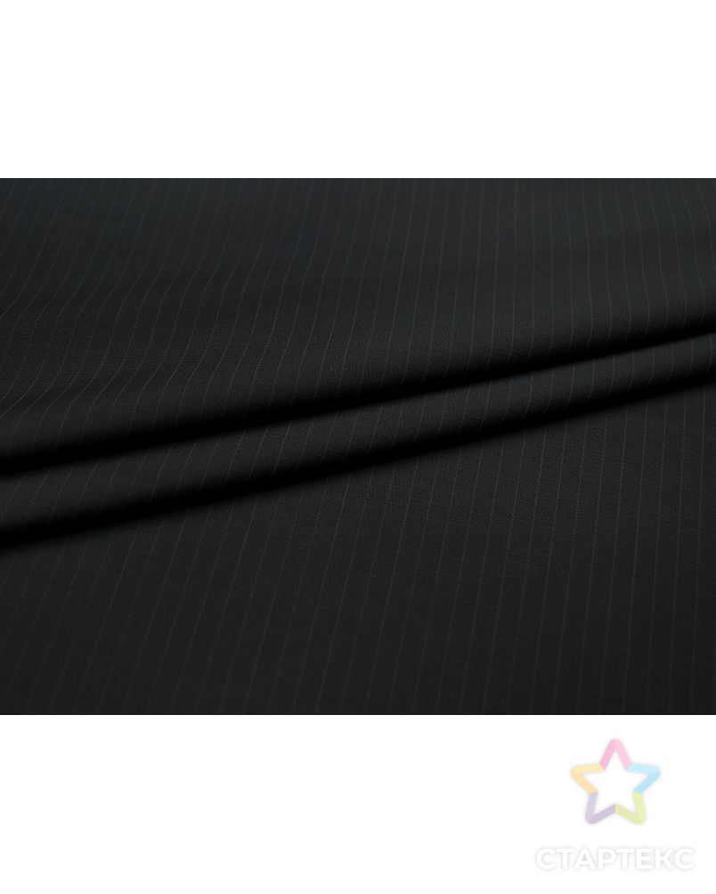 Изысканная черная костюмная ткань в текстурную полоску арт. ГТ-3663-1-ГТ0000274 2